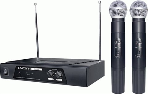 KAM KWM11 Dual Handheld XLR Wireless Microphone System w Receiver B